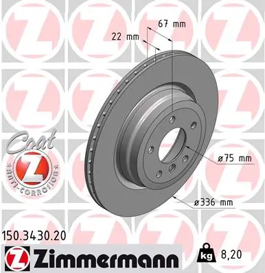 Brake Disc COAT Z 150.3430.20