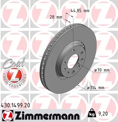 Brake Disc COAT Z 430.1499.20