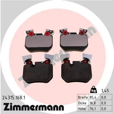 Brake Pad Set, disc brake 24315.168.1