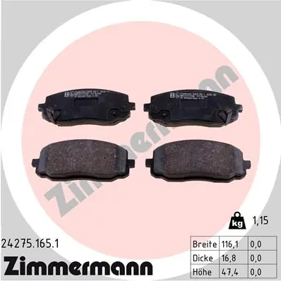 Brake Pad Set, disc brake 24275.165.1