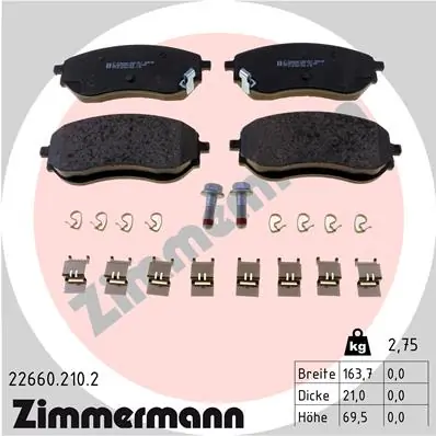 Brake Pad Set, disc brake 22660.210.2