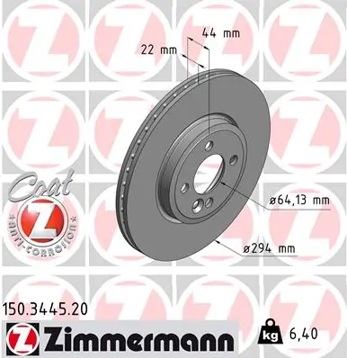 Brake Disc COAT Z 150.3445.20