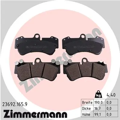 Brake Pad Set, disc brake pb:z 23692.165.9
