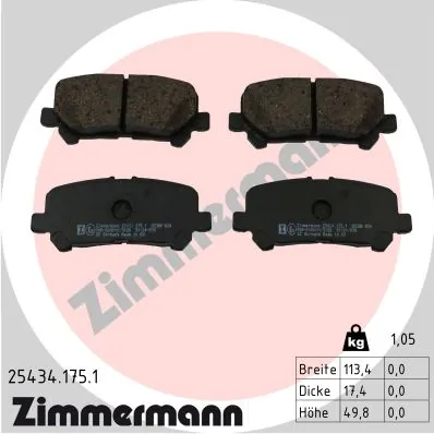 Brake Pad Set, disc brake 25434.175.1