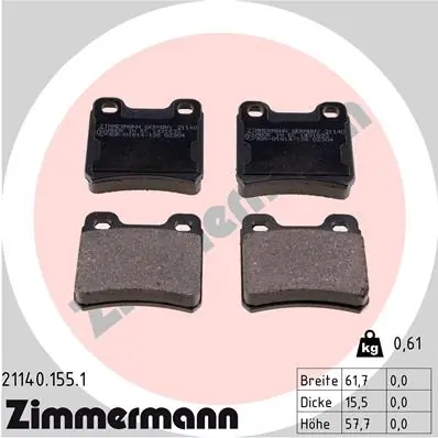 Brake Pad Set, disc brake 21140.155.1