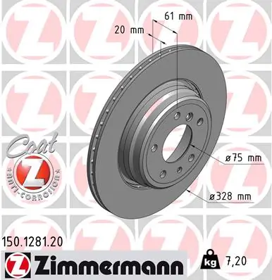 Brake Disc COAT Z 150.1281.20