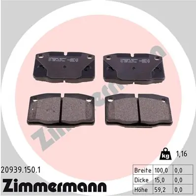 Brake Pad Set, disc brake 20939.150.1