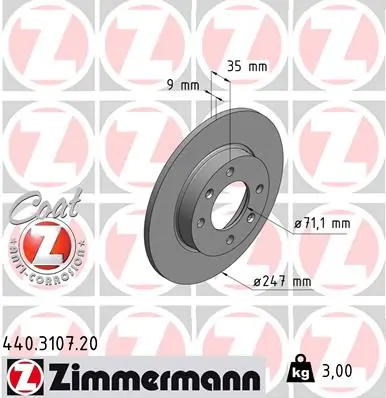 Brake Disc COAT Z 440.3107.20