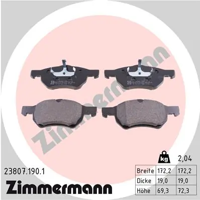 Brake Pad Set, disc brake 23807.190.1