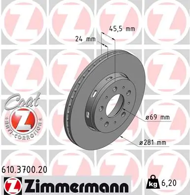 Brake Disc COAT Z 610.3700.20
