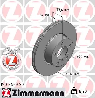 Brake Disc COAT Z 150.3467.20