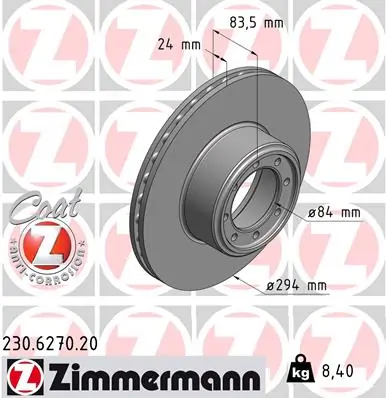 Brake Disc COAT Z 230.6270.20