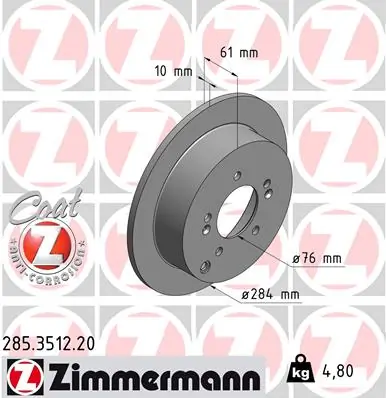 Brake Disc COAT Z 285.3512.20