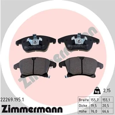 Brake Pad Set, disc brake 22269.195.1