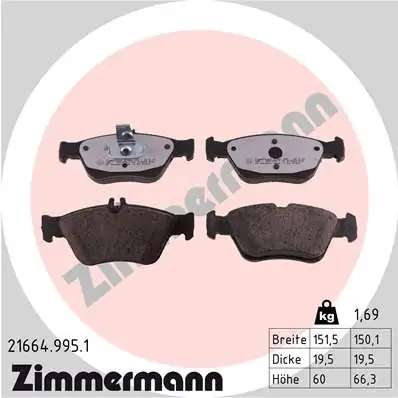 Brake Pad Set, disc brake rd:z 21664.995.1