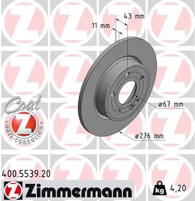 Brake Disc COAT Z 400.5539.20
