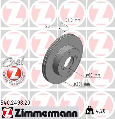 Brake Disc COAT Z 540.2498.20