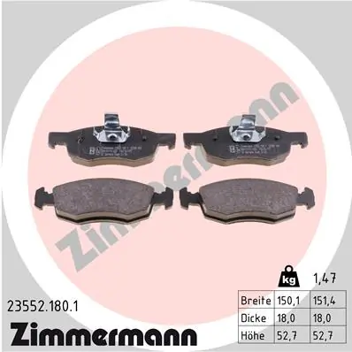 Brake Pad Set, disc brake 23552.180.1