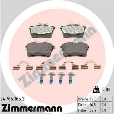 Brake Pad Set, disc brake 24765.165.2