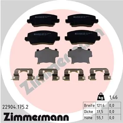 Brake Pad Set, disc brake 22904.175.2