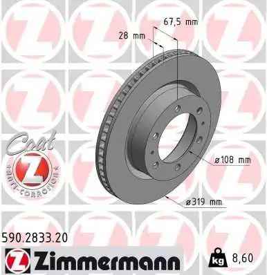 Brake Disc COAT Z 590.2833.20