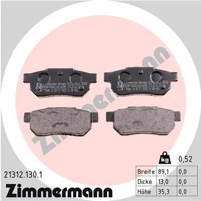 Brake Pad Set, disc brake 21312.130.1