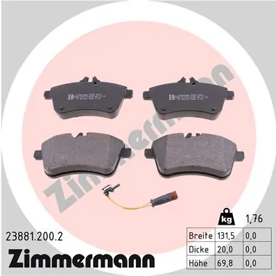 Brake Pad Set, disc brake 23881.200.2