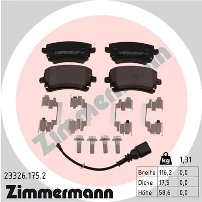 Brake Pad Set, disc brake 23326.175.2