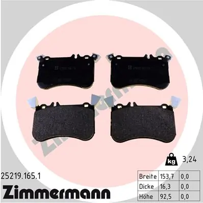 Brake Pad Set, disc brake 25219.165.1