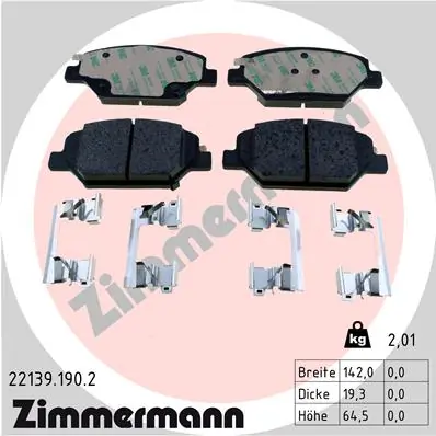 Brake Pad Set, disc brake 22139.190.2