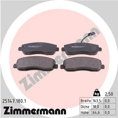 Brake Pad Set, disc brake 25147.180.1