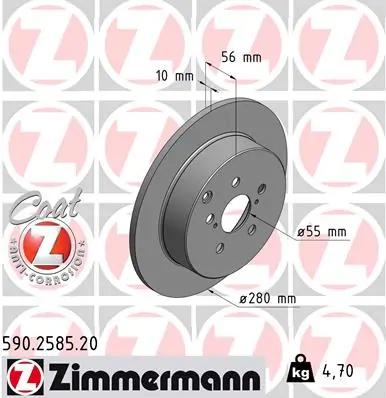 Brake Disc COAT Z 590.2585.20