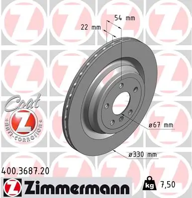 Brake Disc COAT Z 400.3687.20
