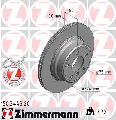 Brake Disc COAT Z 150.3443.20