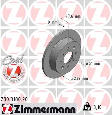 Brake Disc COAT Z 280.3180.20