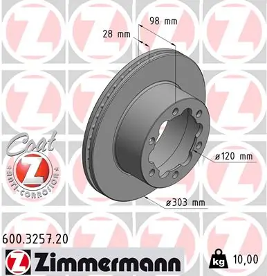 Brake Disc COAT Z 600.3257.20