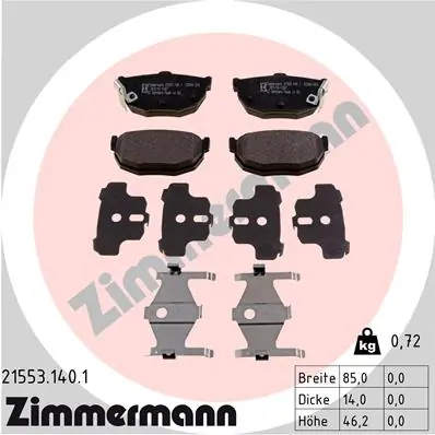 Brake Pad Set, disc brake 21553.140.1