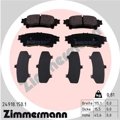 Brake Pad Set, disc brake 24918.150.1