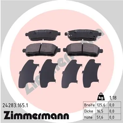 Brake Pad Set, disc brake 24283.165.1