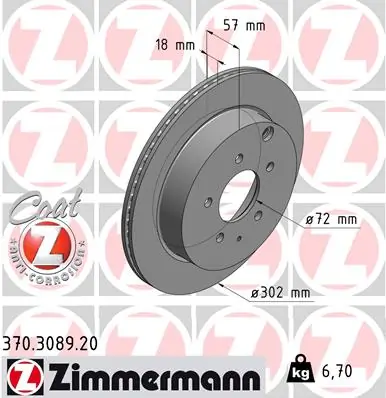 Brake Disc COAT Z 370.3089.20
