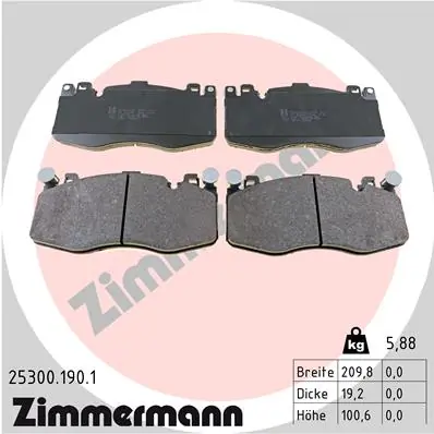 Brake Pad Set, disc brake 25300.190.1