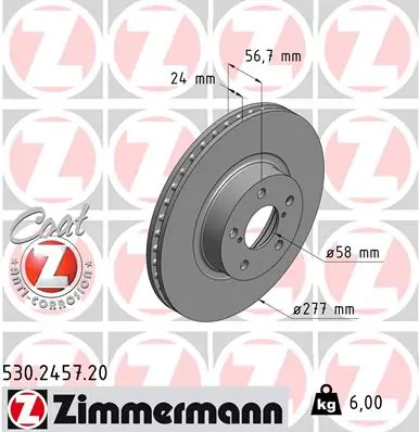 Brake Disc COAT Z 530.2457.20