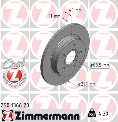 Brake Disc COAT Z 250.1366.20