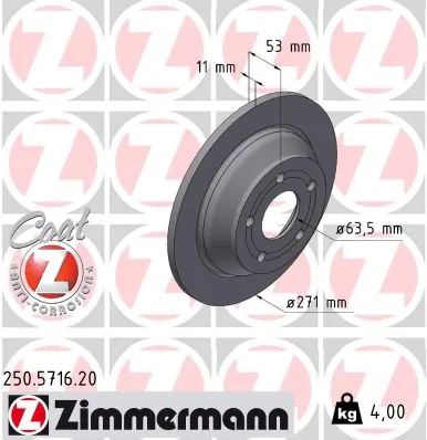Brake Disc COAT Z 250.5716.20