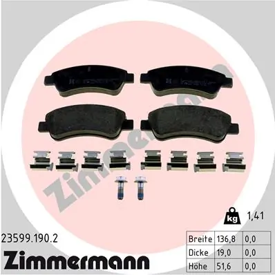 Brake Pad Set, disc brake 23599.190.2