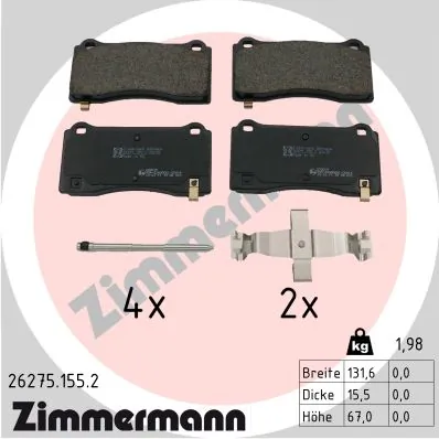 Brake Pad Set, disc brake 26275.155.2