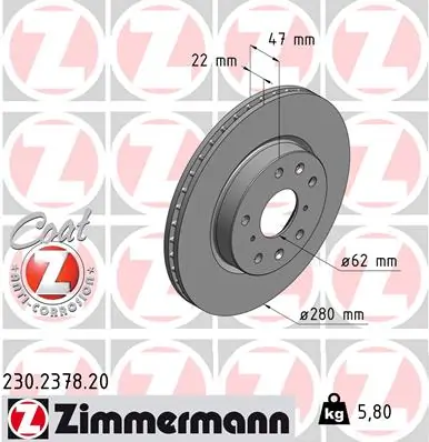 Brake Disc COAT Z 230.2378.20