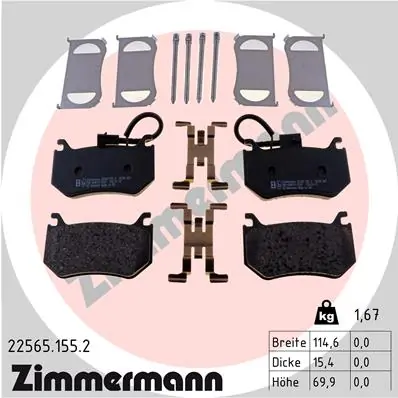 Brake Pad Set, disc brake 22565.155.2