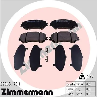 Brake Pad Set, disc brake 22065.175.1