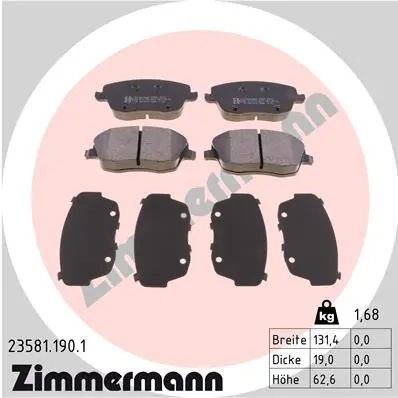 Brake Pad Set, disc brake 23581.190.1